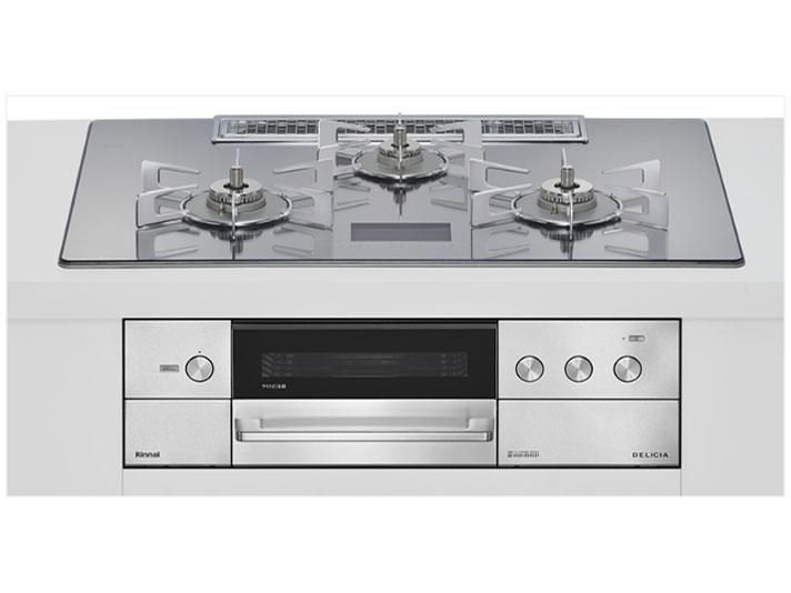 【新品・3営業日で発送】RINNAI リンナイ ビルトインガスコンロ プロパンガス用 両側強火タイプ 3口 75cm RHS72W38M13VNSTW-LP プラチナミラーD DELICIA