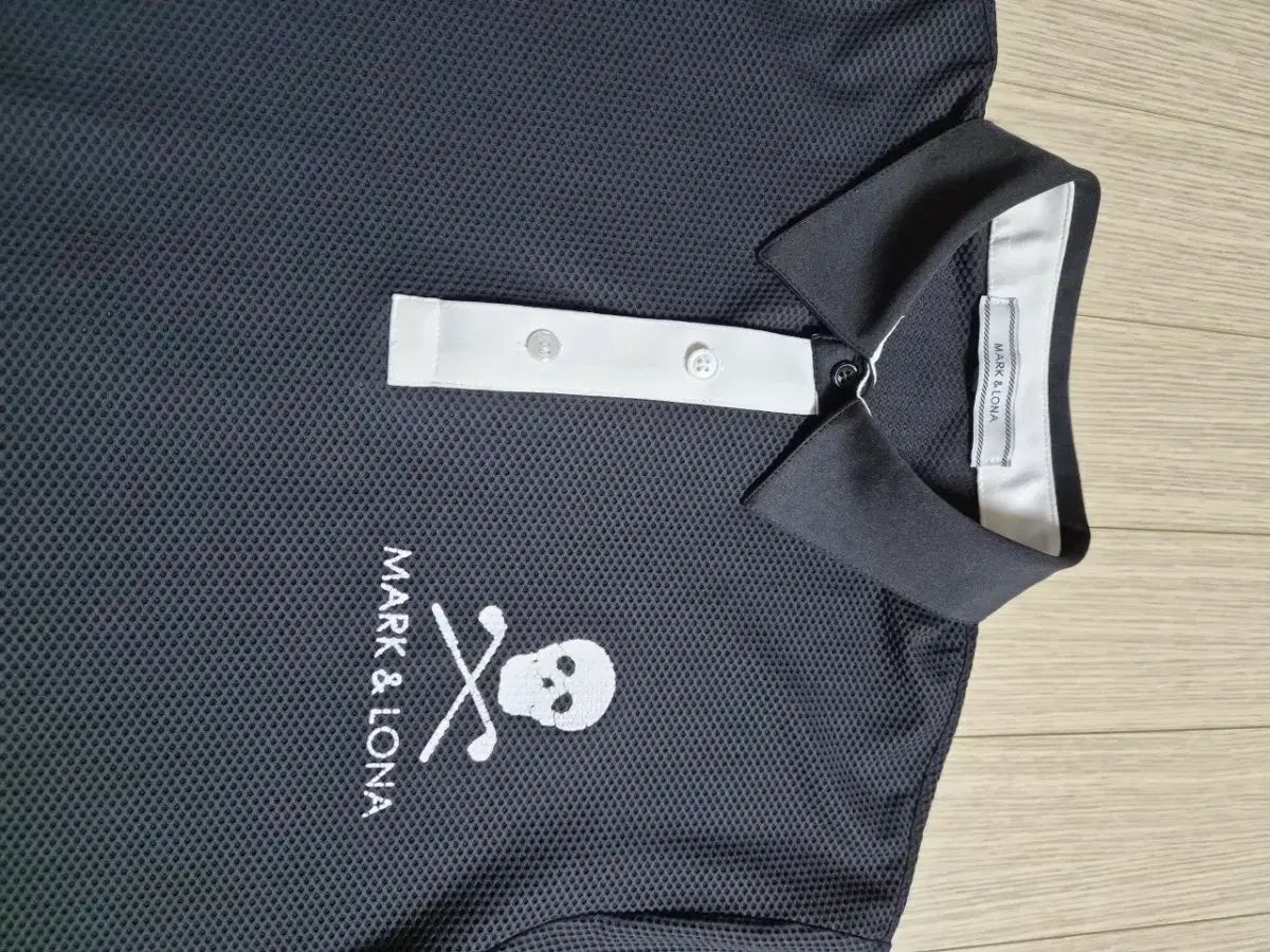 MARK & LONA マークアンドロナ ブラック ドクロ ロゴ ポロ Tシャツ