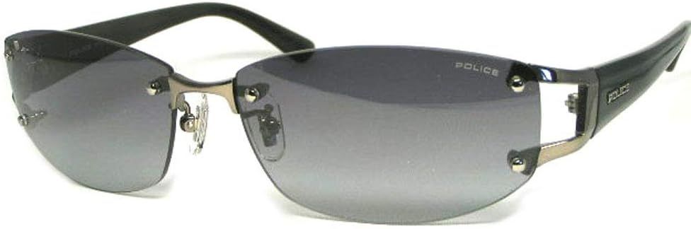 【国内正規品】ポリス サングラス メンズ POLICE SPLC60J 568N 59 ケース付き UVカット リムなし ツーポイント ジャパンモデル 2021年モデル オーバル チタン