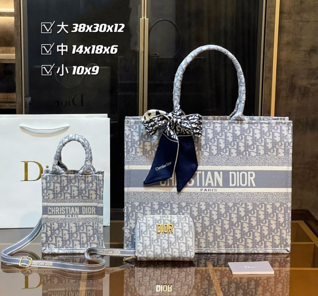 送料無料 Christian Dior クリスチャンディオール トートバッグ ショルダーバッグ 財布 3点セットバッグ