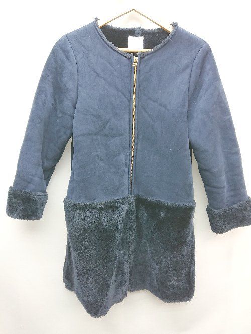 ◇ AG by aquagirl エージーバイアクアガール ジップアップ ムートン 長袖 ブルゾン コート サイズS ネイビー レディース P 【1310020009839】