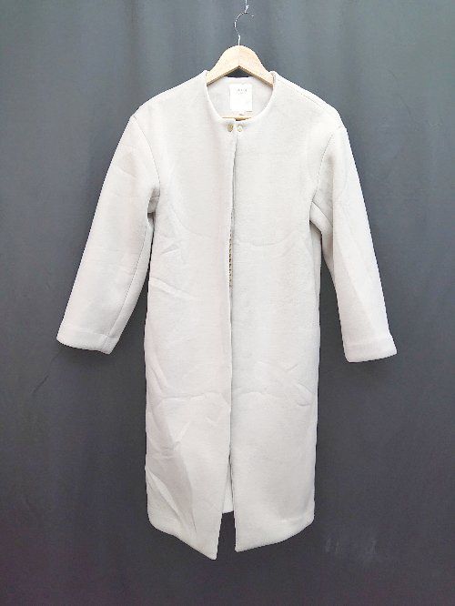 ◇ B:MING by BEAMS ジップアップ ノーカラー 長袖 ブルゾン コート サイズS ライトグレー レディース P 【1310020008368】