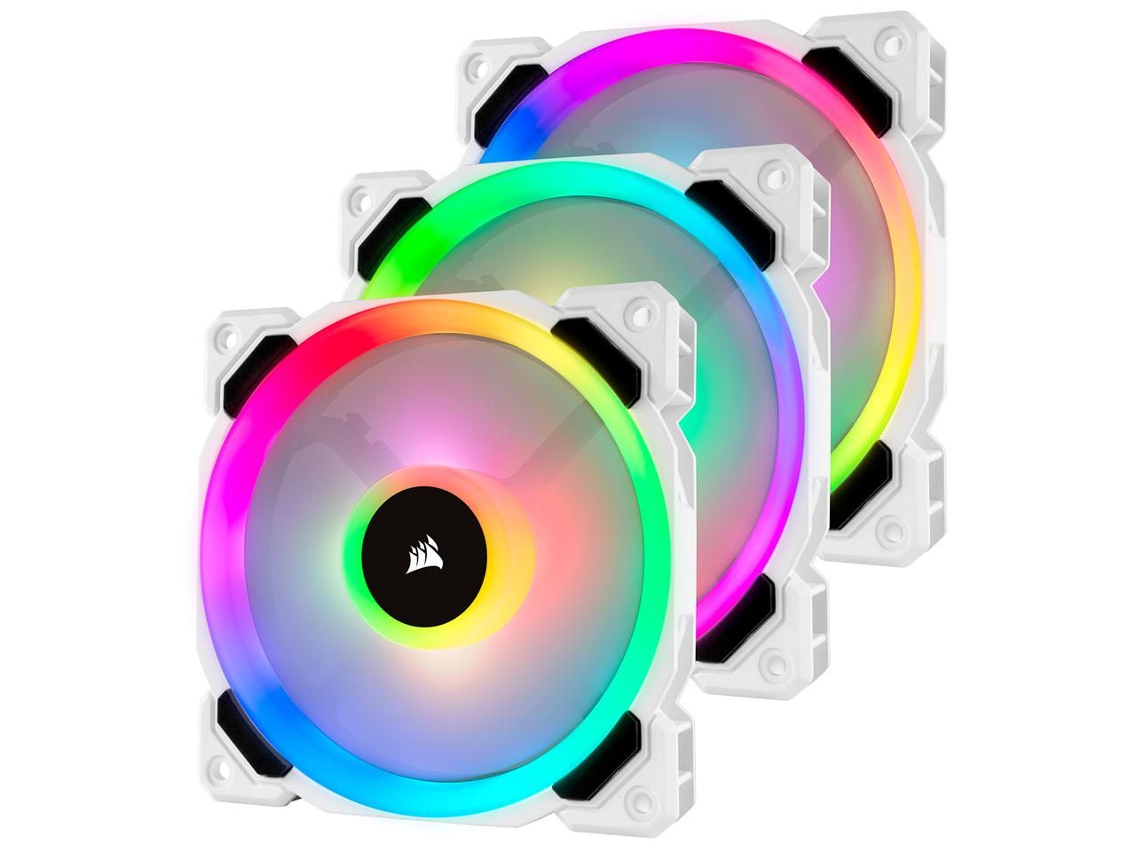 【新品・5営業日で発送】コルセア PCケースファン LL120 RGB White 3Fan Pack with Lighting Node PRO