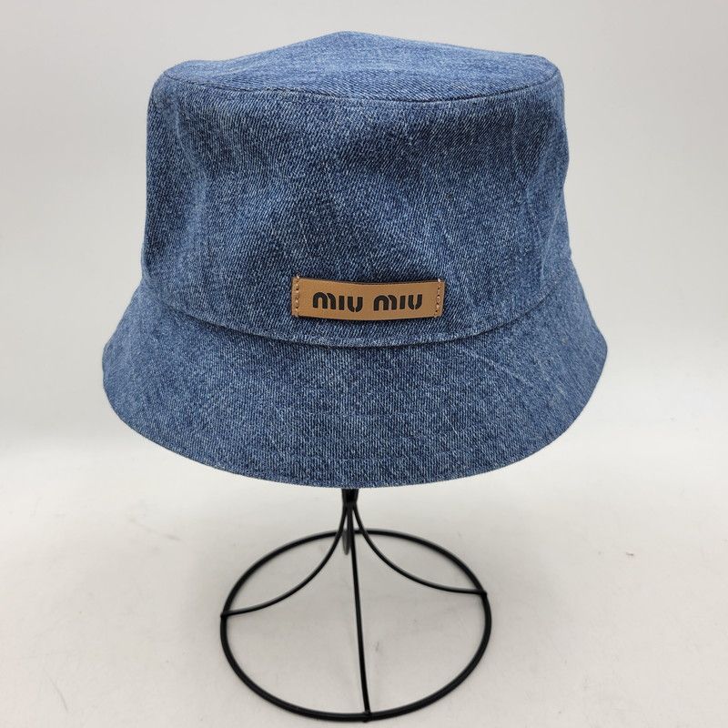 中古品】MIUMIU ミュウミュウ DENIM BUCKET HAT デニム バケットハット