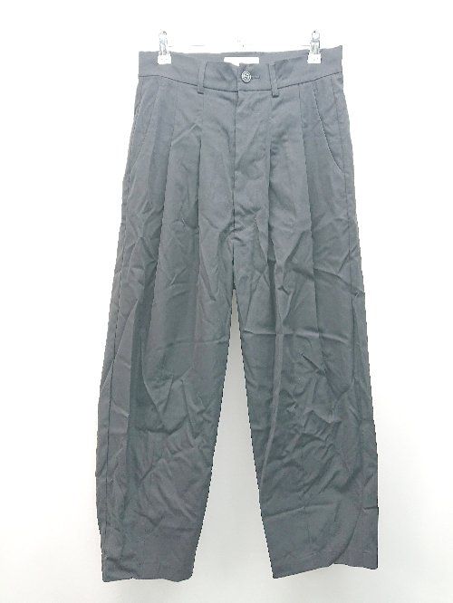 ◇ remer ツータック オフィスカジュアル きれいめ シンプル テーパードパンツ サイズXS ブラック レディース E 【1310130038880】