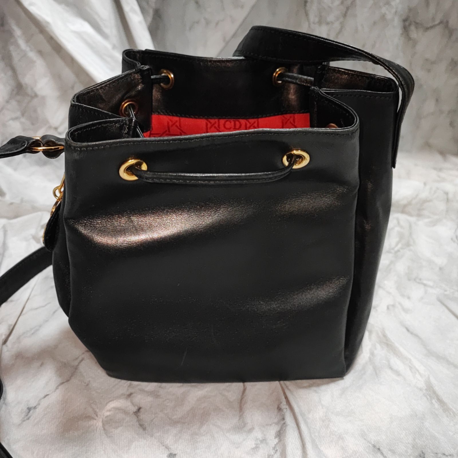 Christian Dior レディディオール 巾着 ショルダーバッグ チャーム