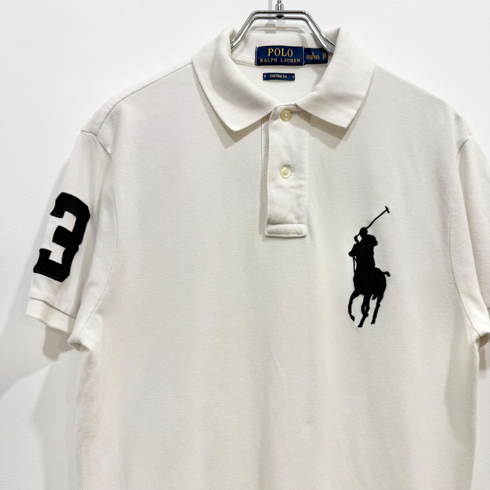 POLO RALPH LAUREN 半袖ポロシャツ ビッグポニー ロゴ刺繍 ホワイト S 