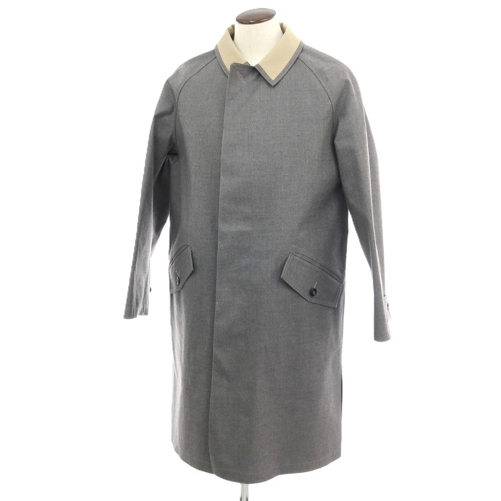 【中古】【未使用】マルタンマルジェラテン Martin Margiela 10 × MACKINTOSH ウール ゴム引き ステンカラーコート グレーxベージュ【サイズ52】【メンズ】