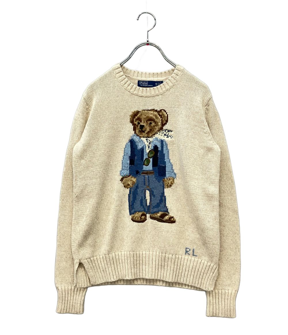 美品 ポロ・ラルフローレン 長袖ニット ポロベア クールネック レディース SIZE XXS POLO RALPH LAUREN