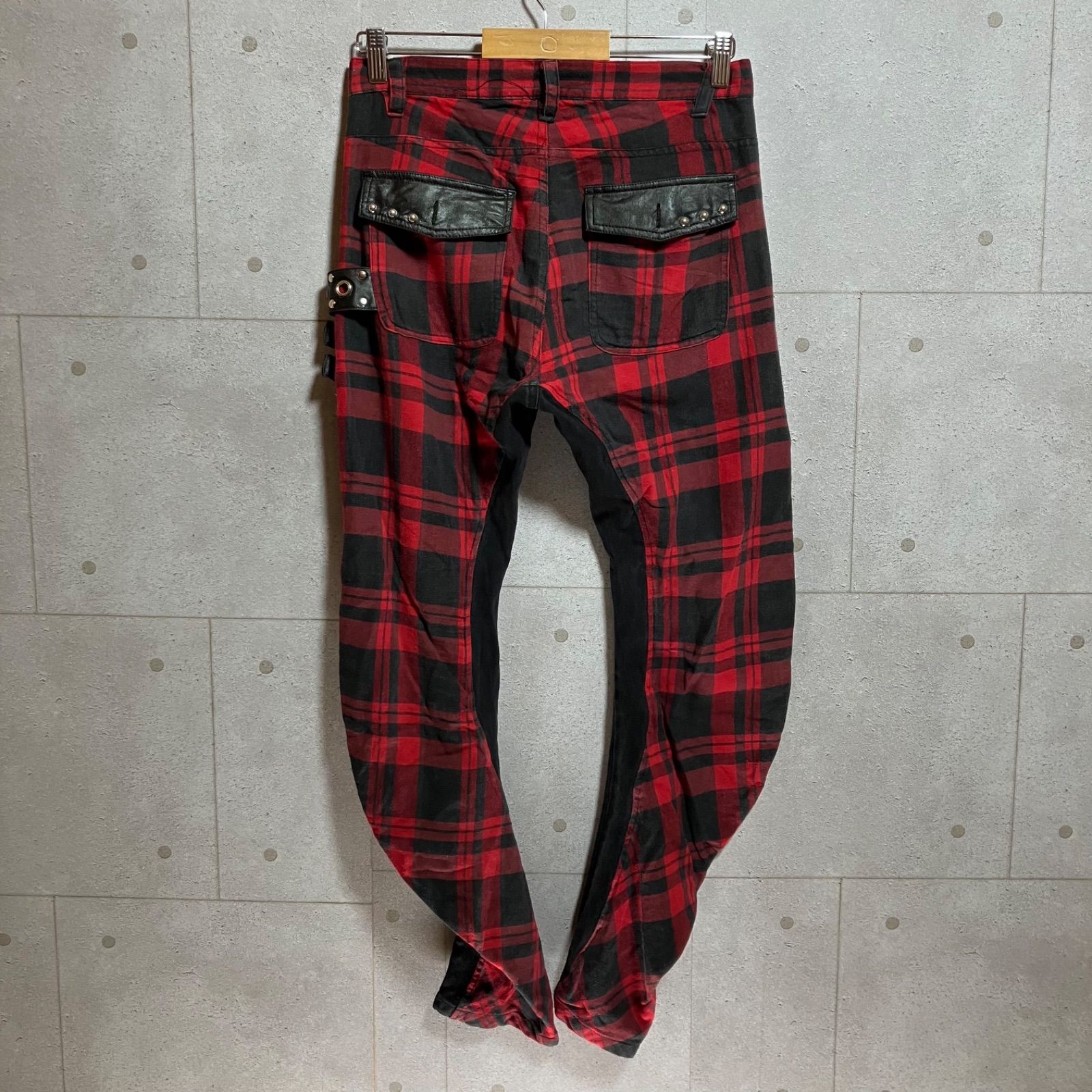 サルエルパンツ 赤 チェック パンツ パンク サルエルパンツ PUNK