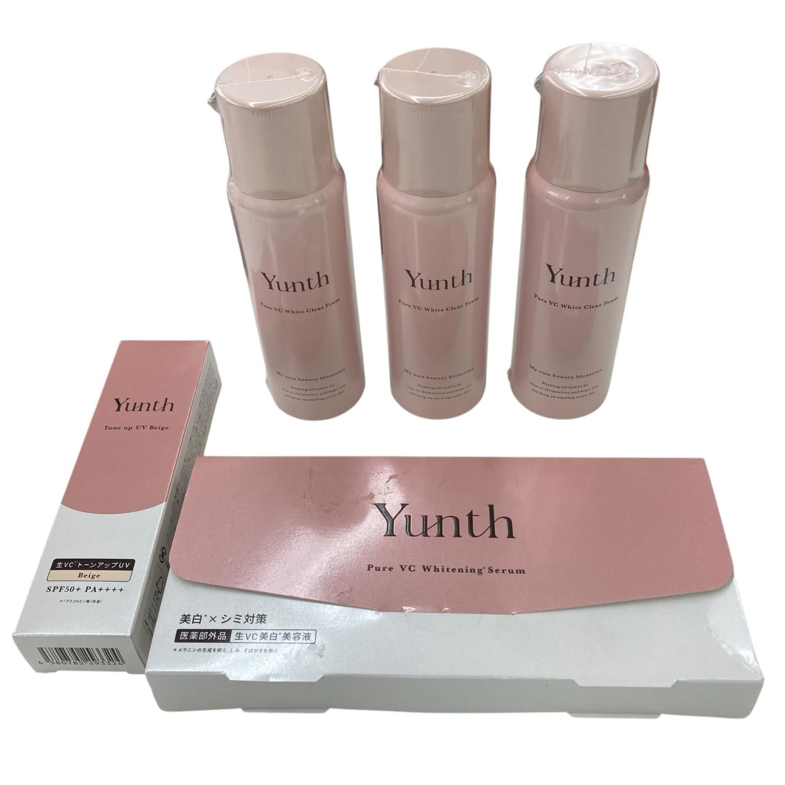 186001 新品未使用 Yunth ユンス 生VCホワイトクリアフォーム 生VC美白美容液 トーンアップUV ベージュ 5点まとめ売り
