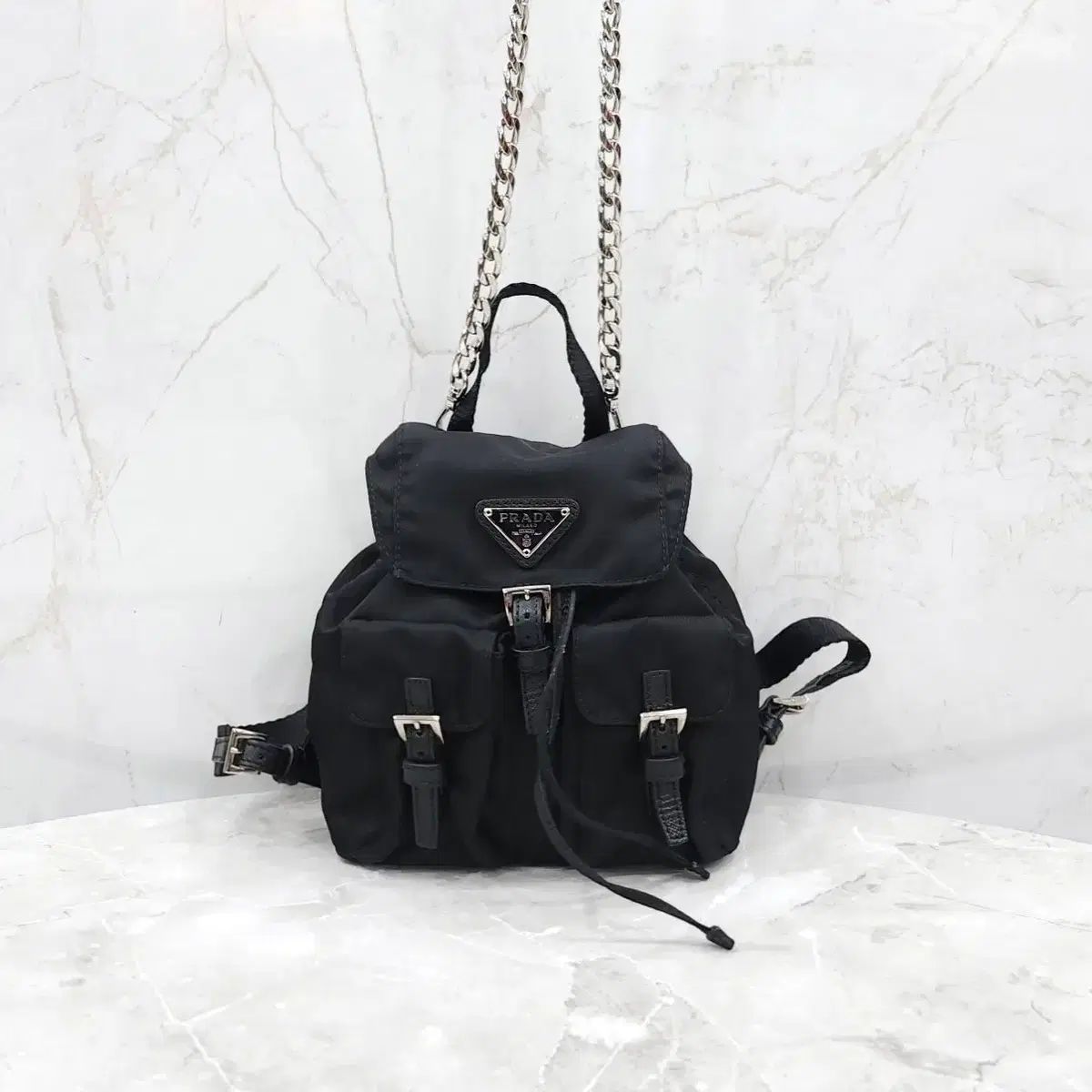 プラダ PRADA リナイロン RINYLON バックパック BACKPACK ミニ MINI チェーン CHAIN クロスバッグ CROSSBAG 1BH029