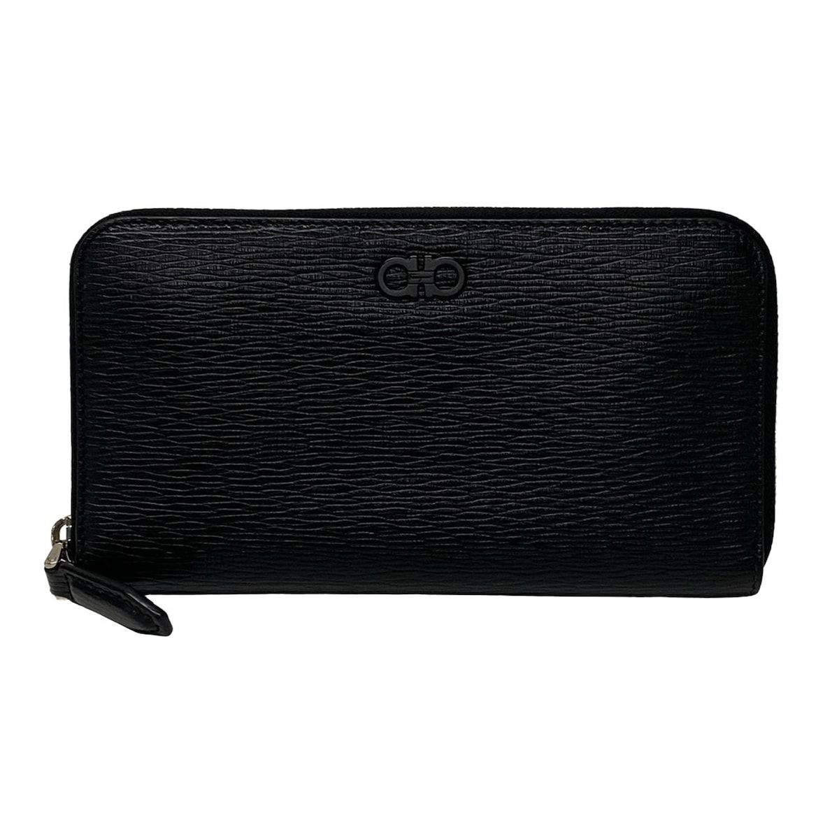 FERRAGAMO/SalvatoreFerragamo(サルバトーレフェラガモ) 長財布 ガンチーニ 66A590 黒 ラウンドファスナー レザー
