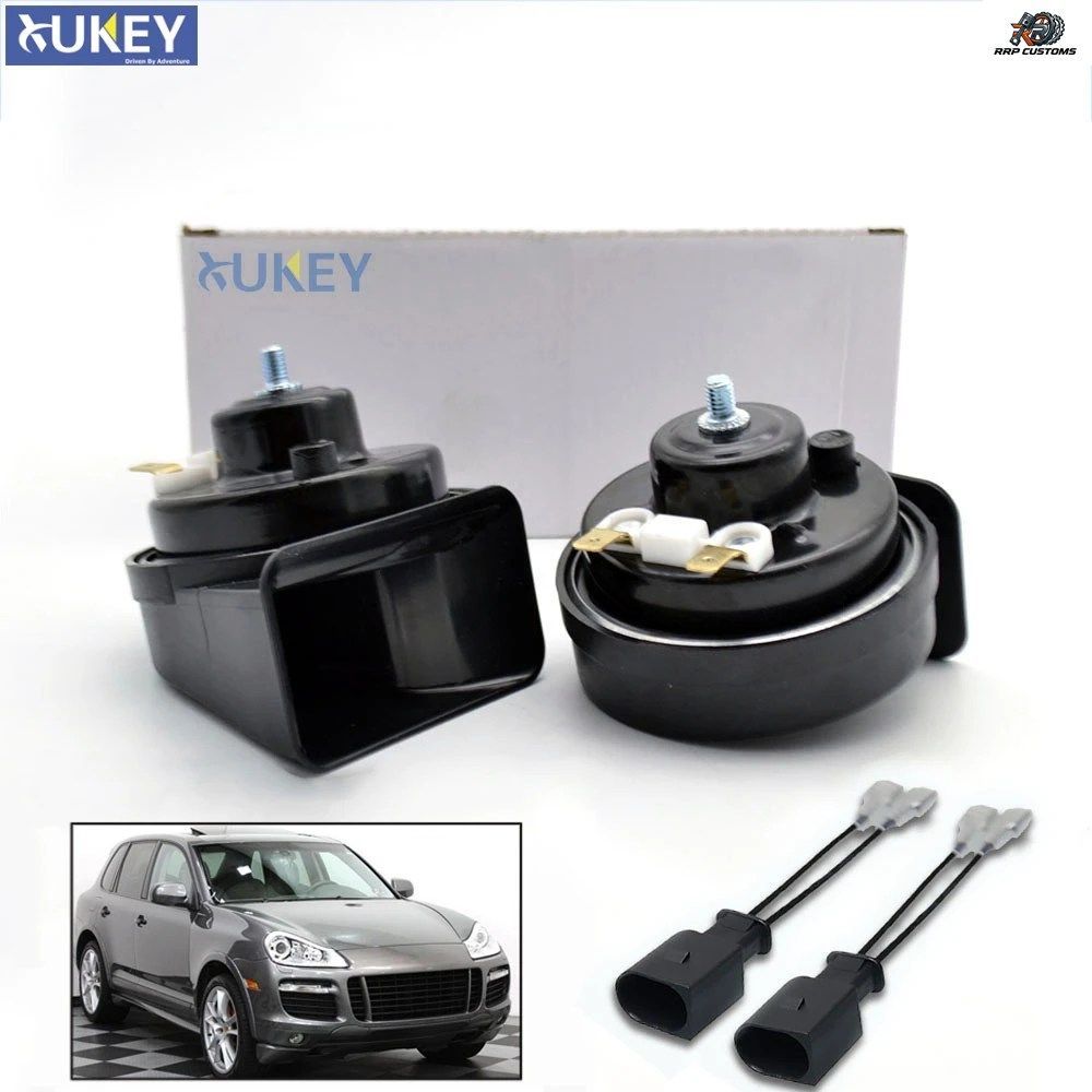 12V 125dB 410/510Hz 高低音スネイルホーン 防水ホーン ポルシェ
