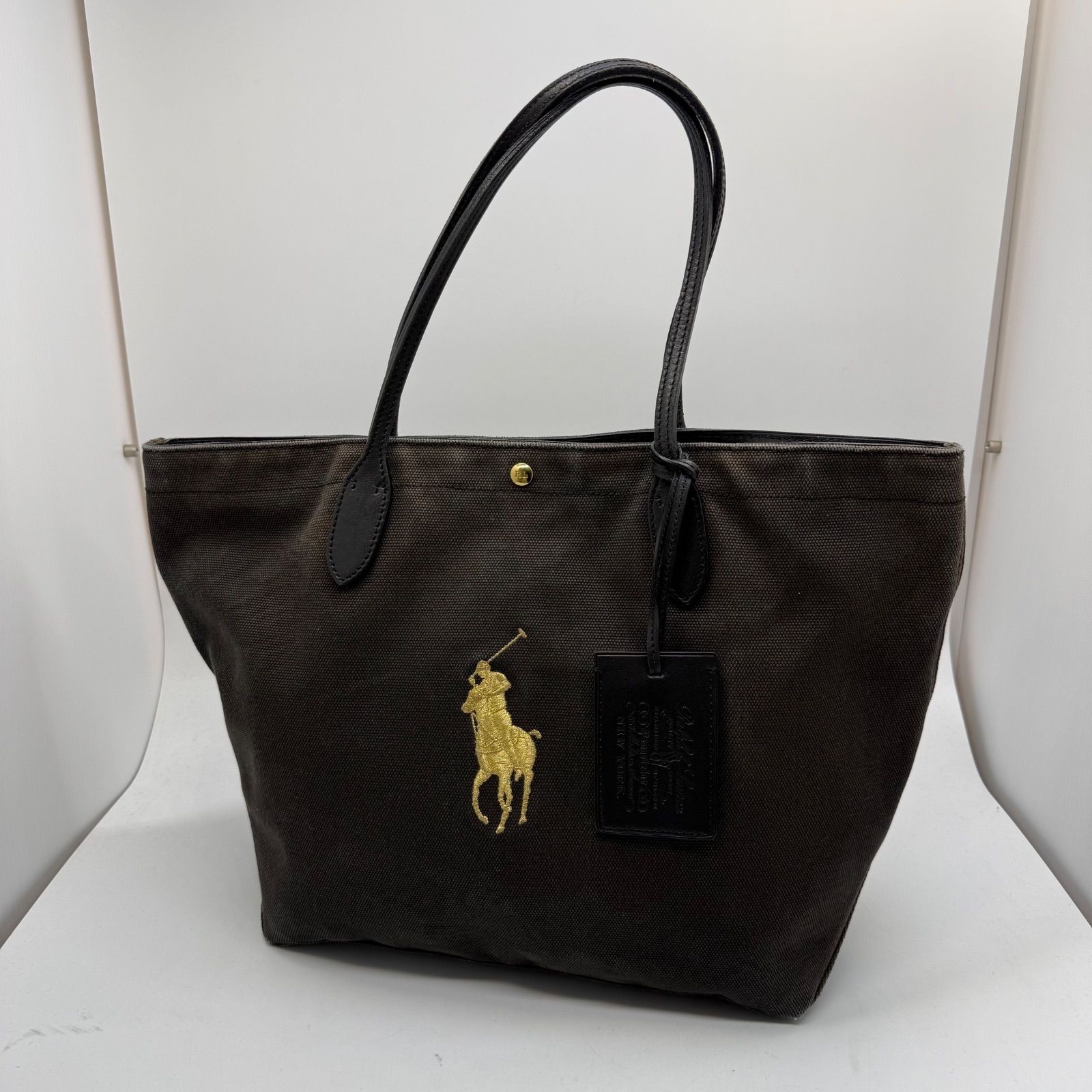 RALPH LAUREN NY canvas × leather tote bag ラルフローレン
