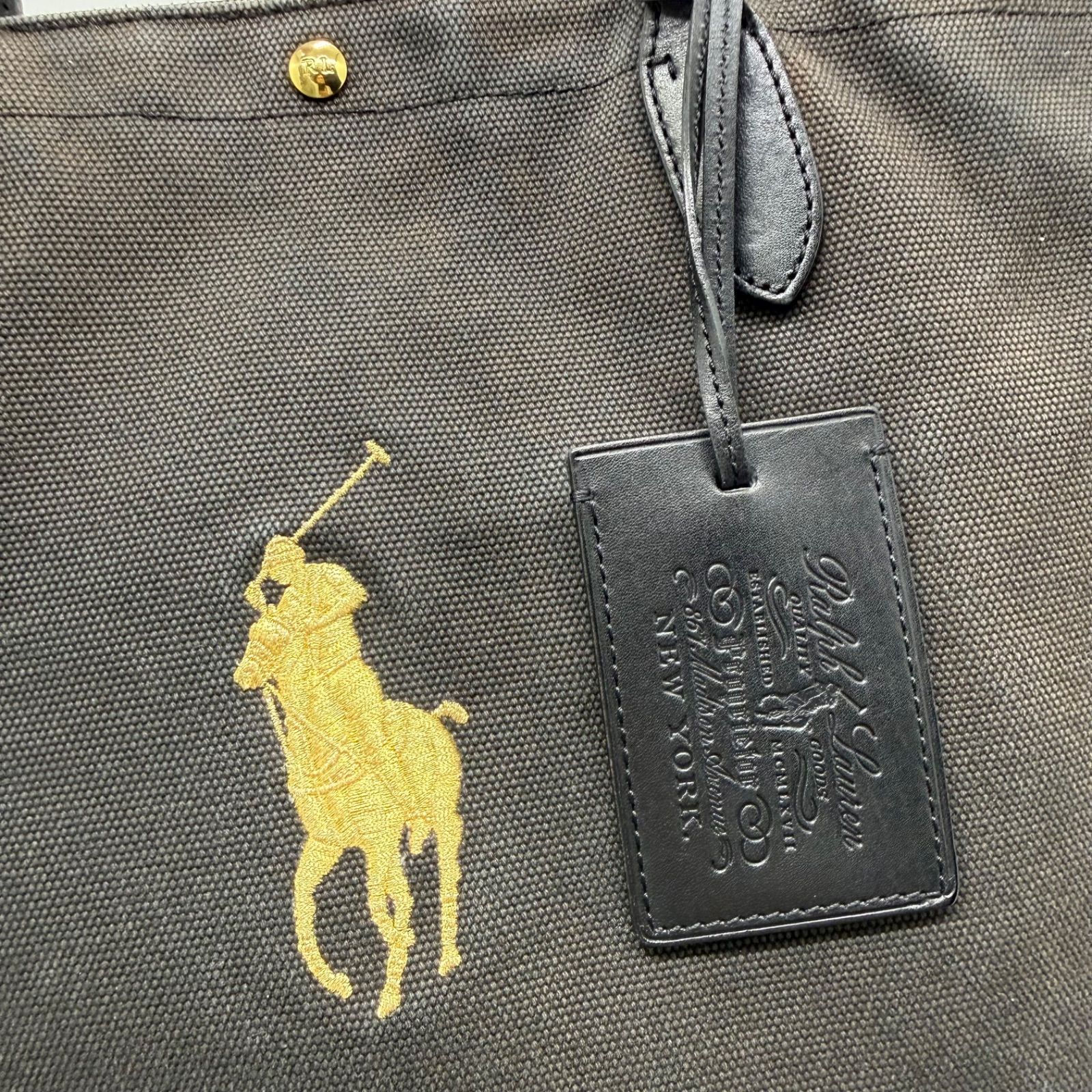 RALPH LAUREN NY canvas × leather tote bag ラルフローレン