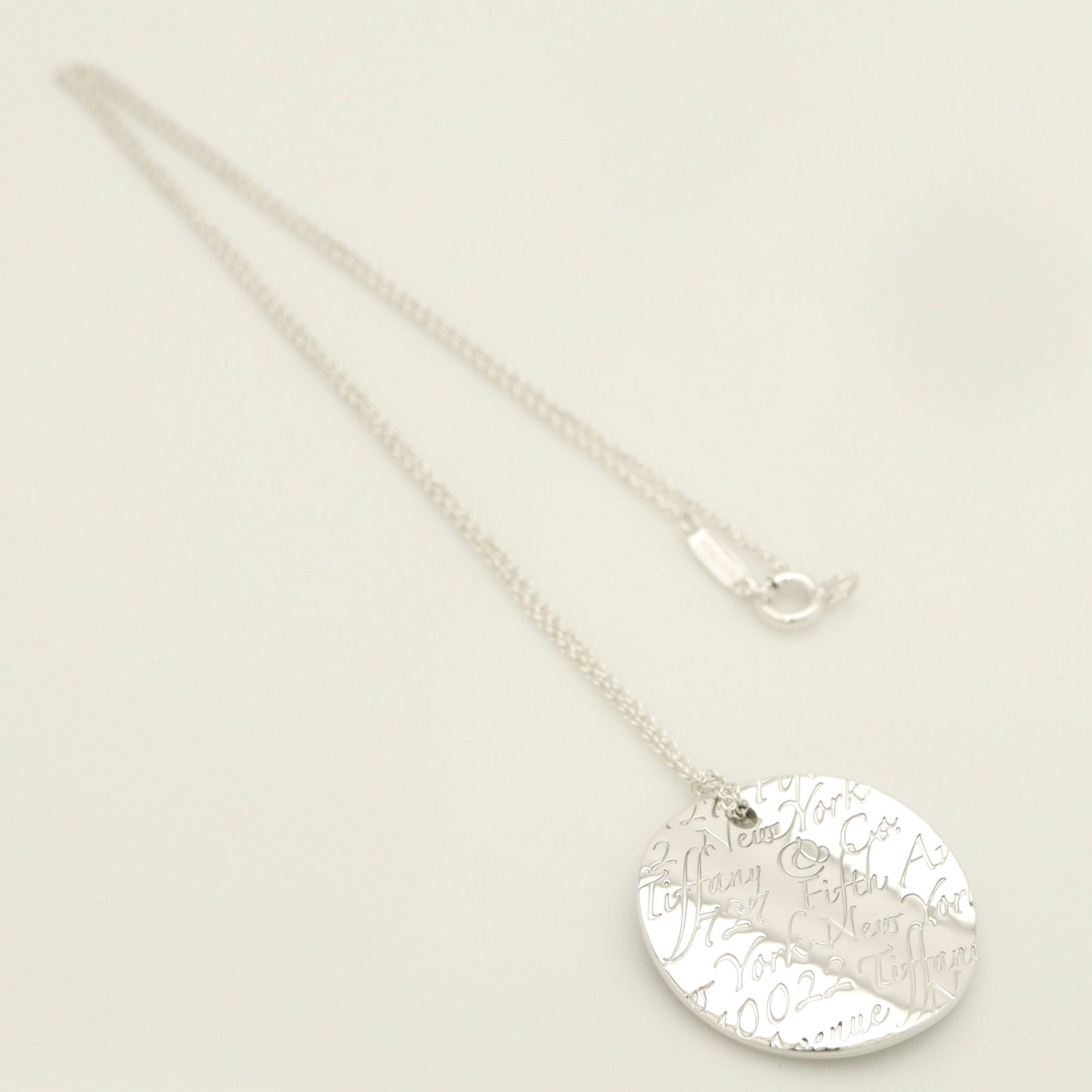 美品】ティファニー TIFFANY&Co. ノーツ ラウンド プレート ネックレス 