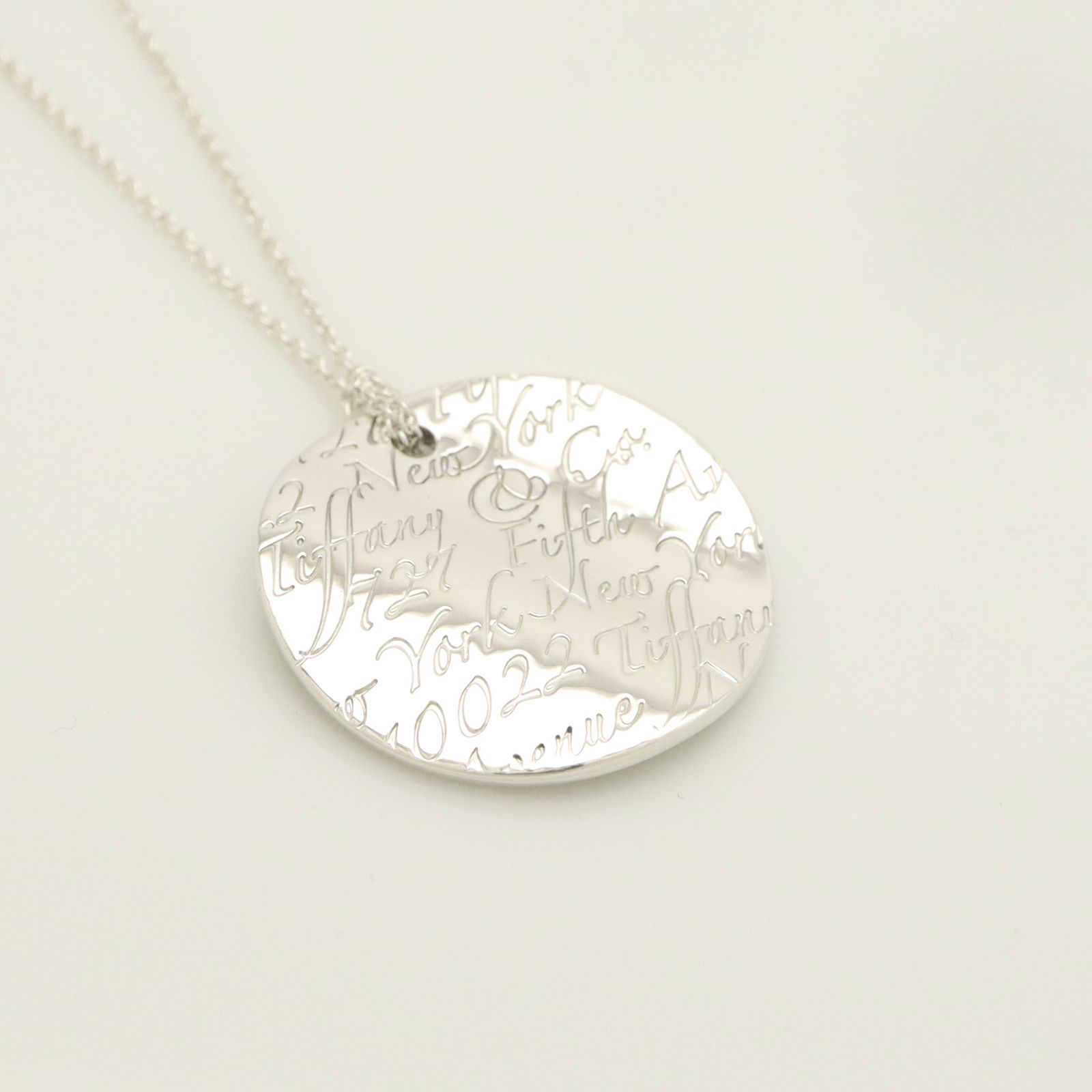 美品】ティファニー TIFFANY&Co. ノーツ ラウンド プレート ネックレス 