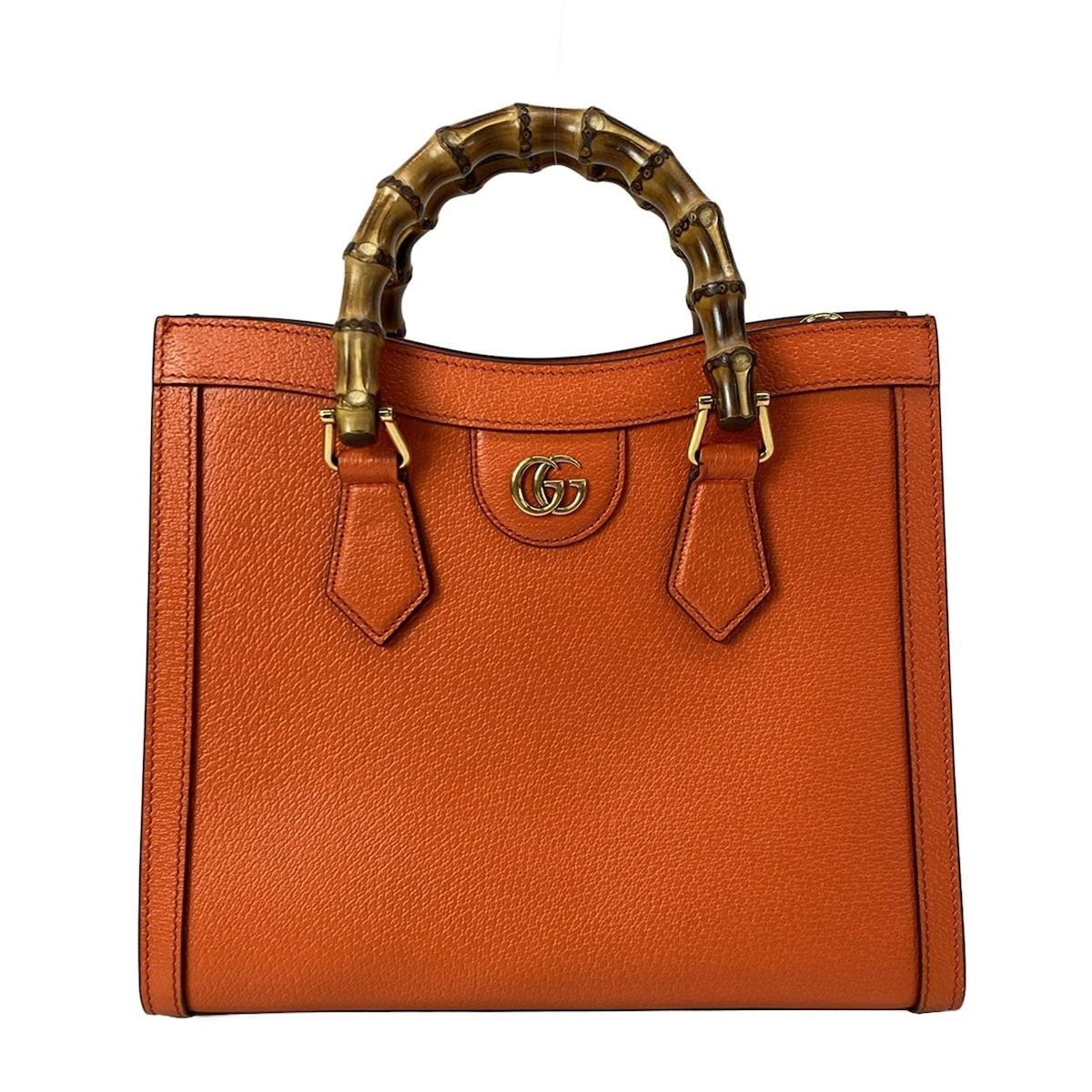 GUCCI(グッチ) ハンドバッグ美品 - 702721 オレンジ レザー