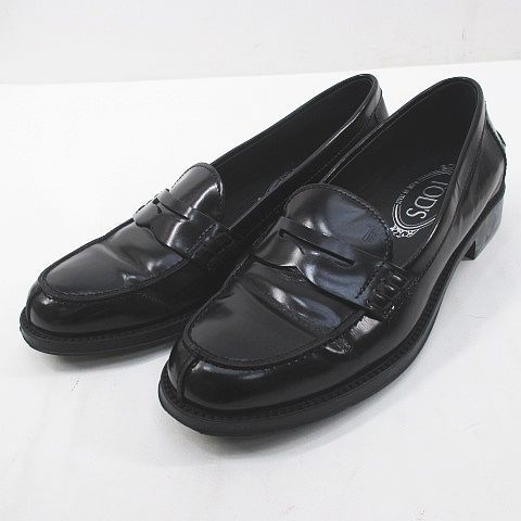 トッズ TOD'S ペニーローファー 35 ブラック 黒系 レザー イタリア製