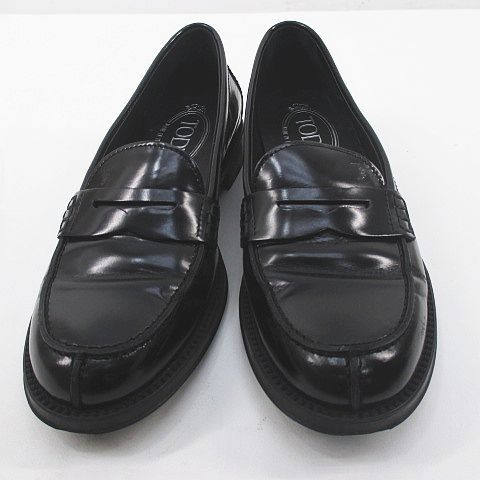 トッズ TOD'S ペニーローファー 35 ブラック 黒系 レザー イタリア製