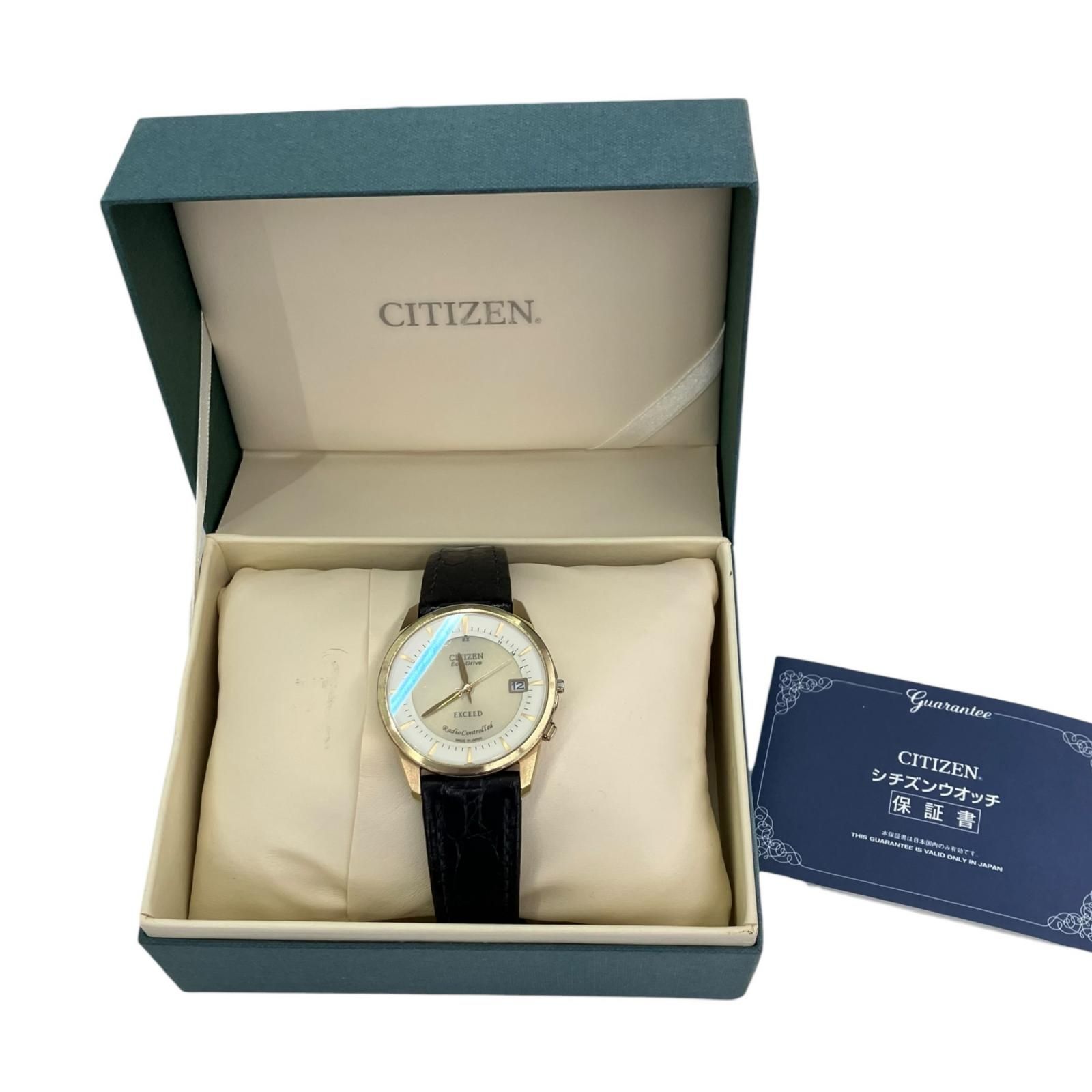 186001 現状品 CITIZEN シチズン エクシード エコドライブ H113-T009841 ゴールド/ブラック メンズ