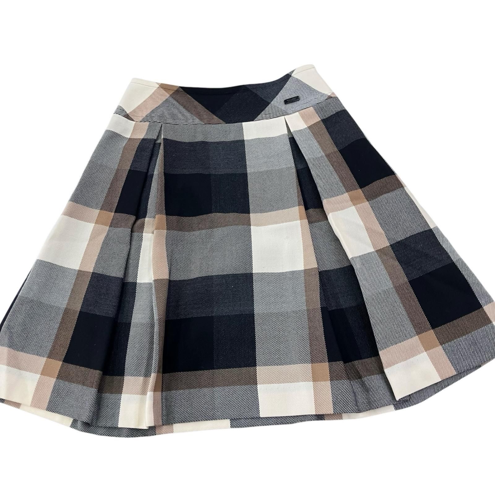 186005 BURBERRY BLUE LABEL バーバリーブルーレーベル チェック柄 36 レディース