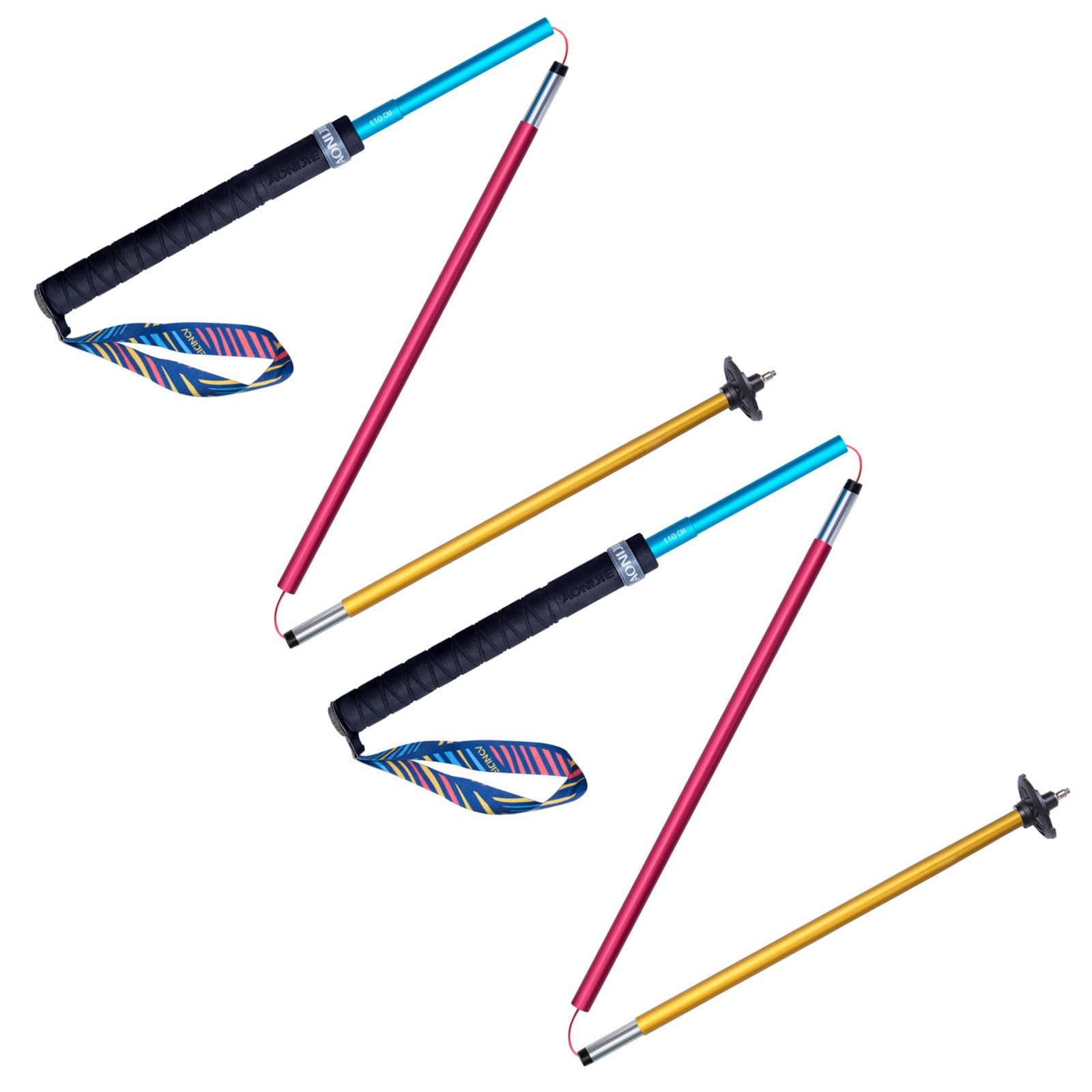 新品 Azarxis トレッキングポール 折りたたみ 軽量 トレランポール 登山ストック 110cm 120cm 130cm トレイルランニング 登山用 ウォーキングポール キャップ バスケット 収納袋付き メンズ レディース 1本/2本セット