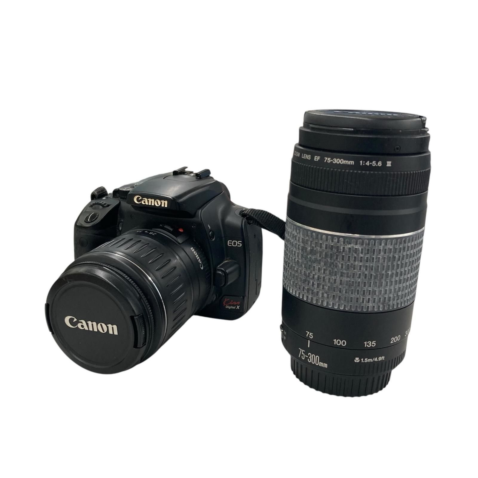 186001 動作未確認 Canon キャノン 現状品 デジタルカメラ Kiss Digital X EOS レンズ 75‐300㎜ 1:4-5.6 DC126151