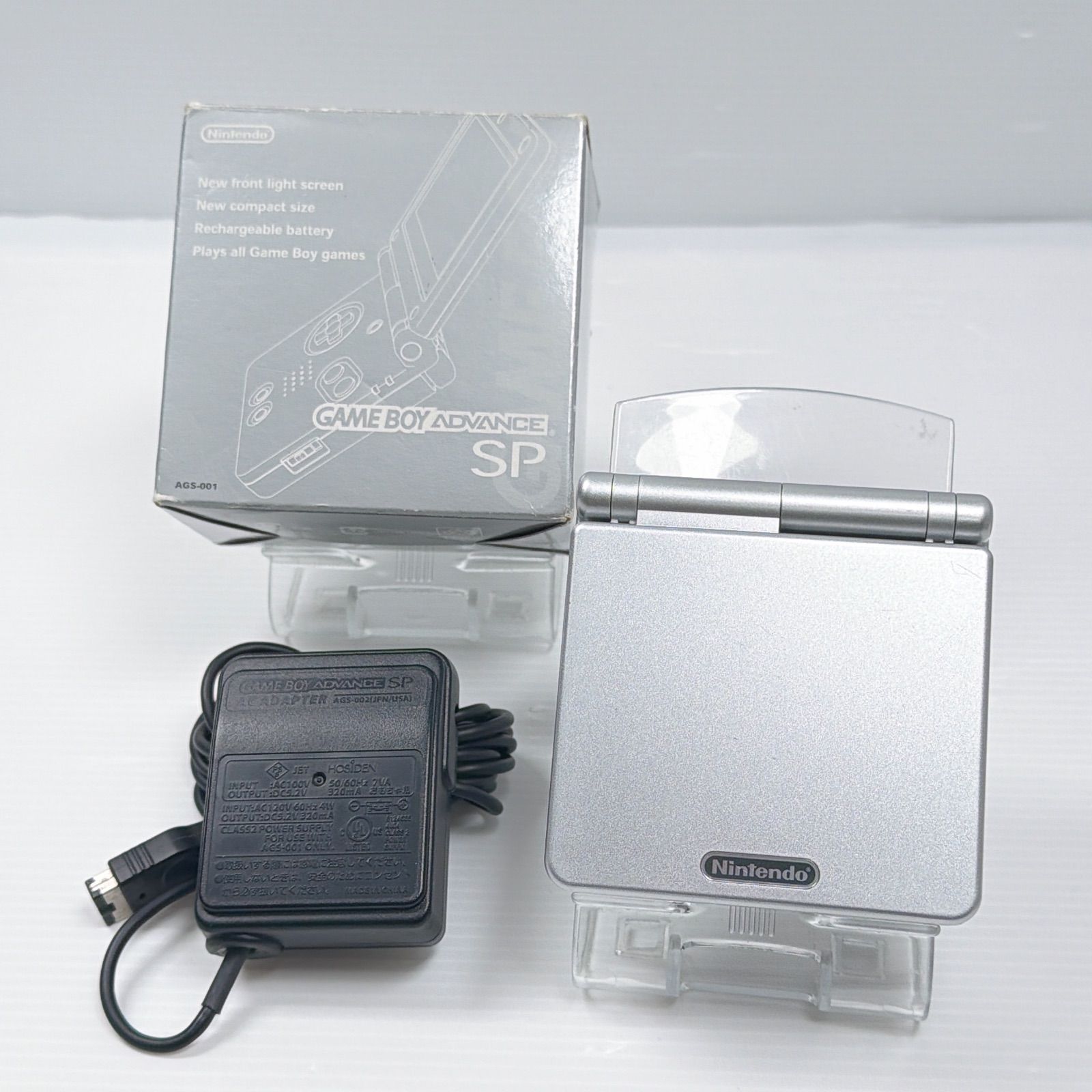 ゲームボーイアドバンスSP プラチナシルバー 良品 遊べるセット 動作 
