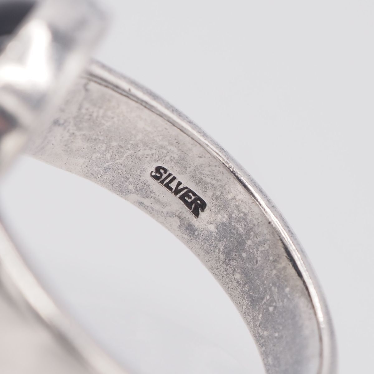 V873 オニキス SILVER刻印 リング デザイン シルバー 指輪 V873 オニキス SILVER刻印 リング デザイン シルバー 指輪