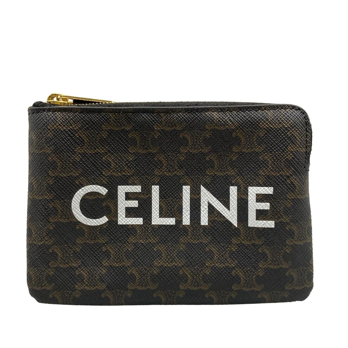 CELINE(セリーヌ) コインケース トリオンフキャンバス 黒 CELINEプリント