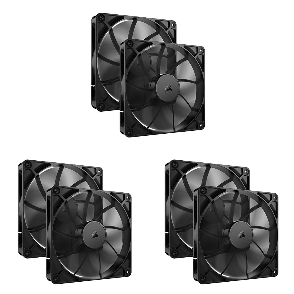 新品 CORSAIR RS140 PWM 140mm PCケースファン デイジーチェーン対応 デュアルパック ブラック CO-9050191-WW (× 3)