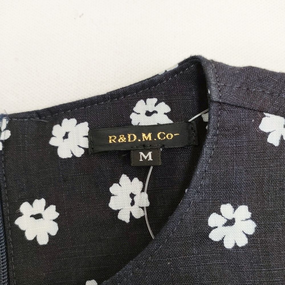 R&D.M.Co- フラワーモチーフ リネンドレス ノースリーブワンピース 花