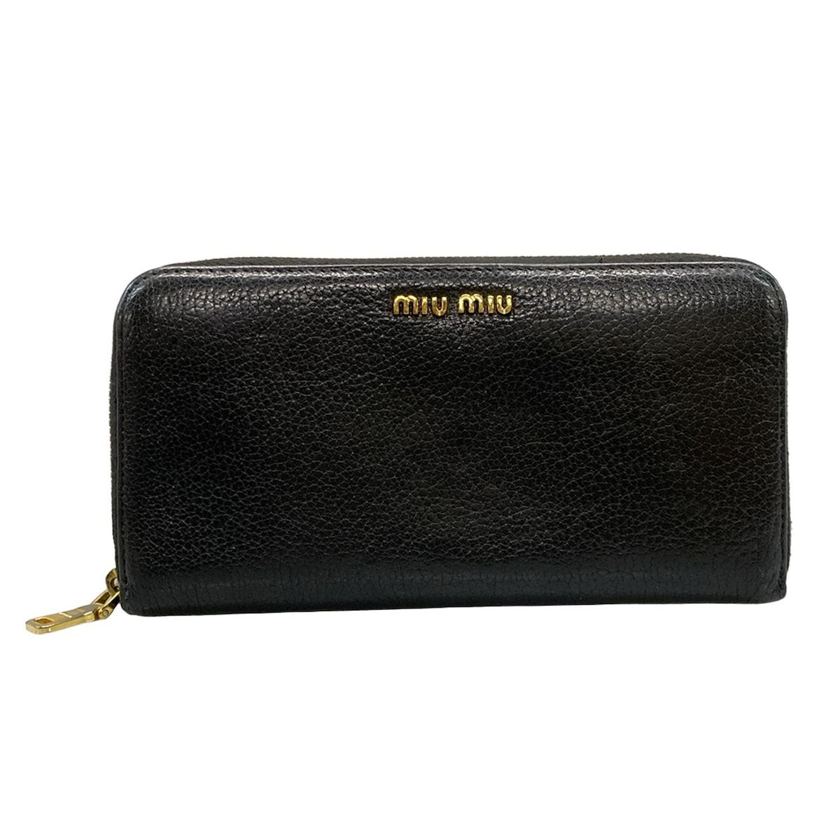 miumiu(ミュウミュウ) 長財布 - 5ML506 黒 ラウンドファスナー レザー