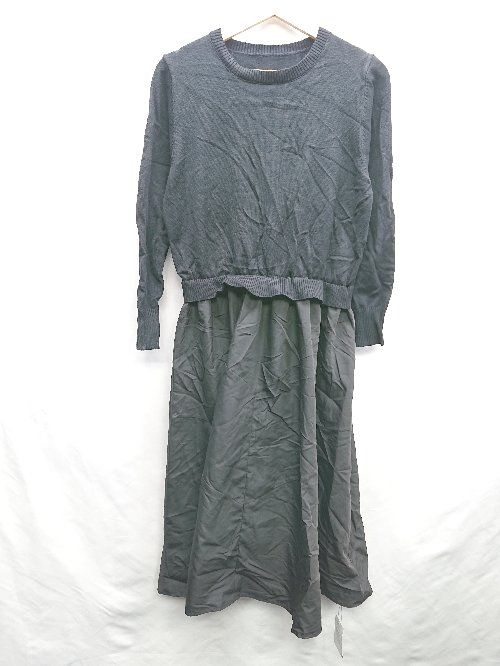 ◇ ◎ maison de plage メゾン ドゥ プラージュ 長袖 ロング丈 ワンピース サイズ表記なし ブラック レディース E 【1406050093013】