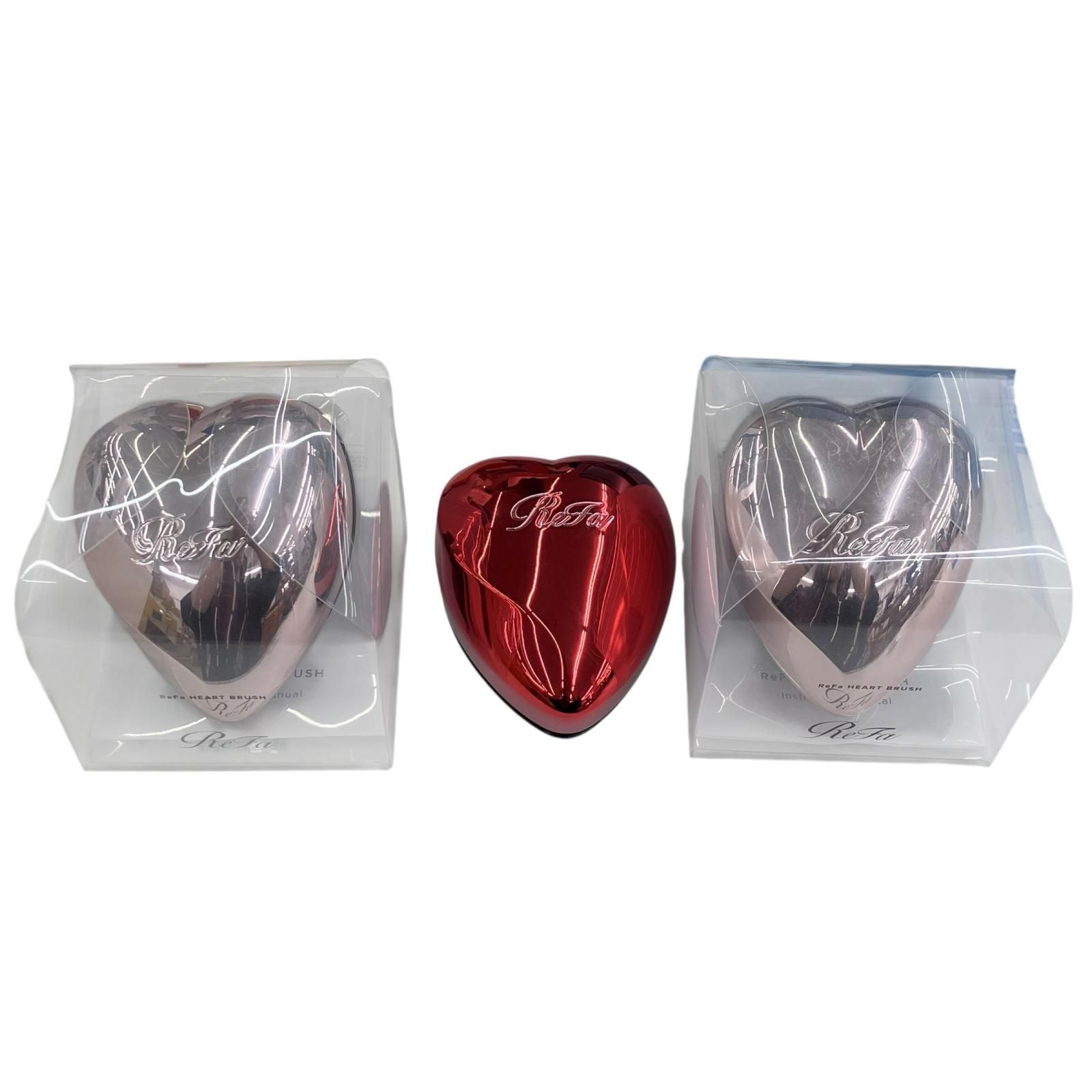 186001 新品未使用 ReFa リファ HEART BRUSH ハートブラシ レッド ローズゴールド 3点まとめ売り