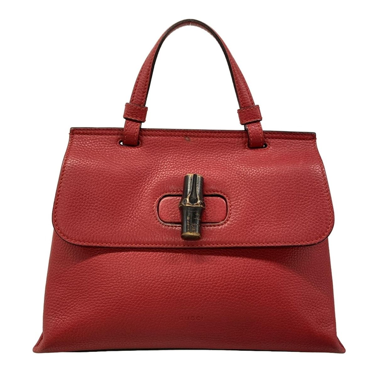 GUCCI(グッチ) ハンドバッグ バンブーデイリー 370831 レッド レザー