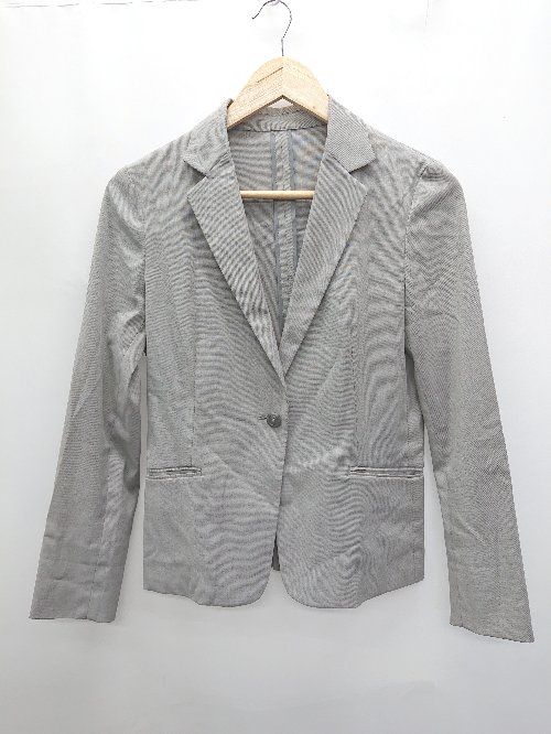 ◇ green label relaxing UNITED ARROWS 薄手 長袖 テーラードジャケット サイズ38 グレー レディース P 【1406110006823】