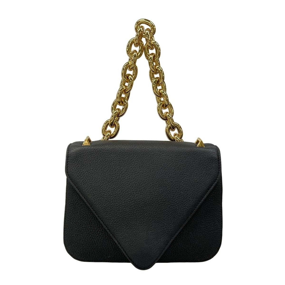 BOTTEGA VENETA(ボッテガヴェネタ) ハンドバッグ マウント 黒 チェーンハンドル レザー
