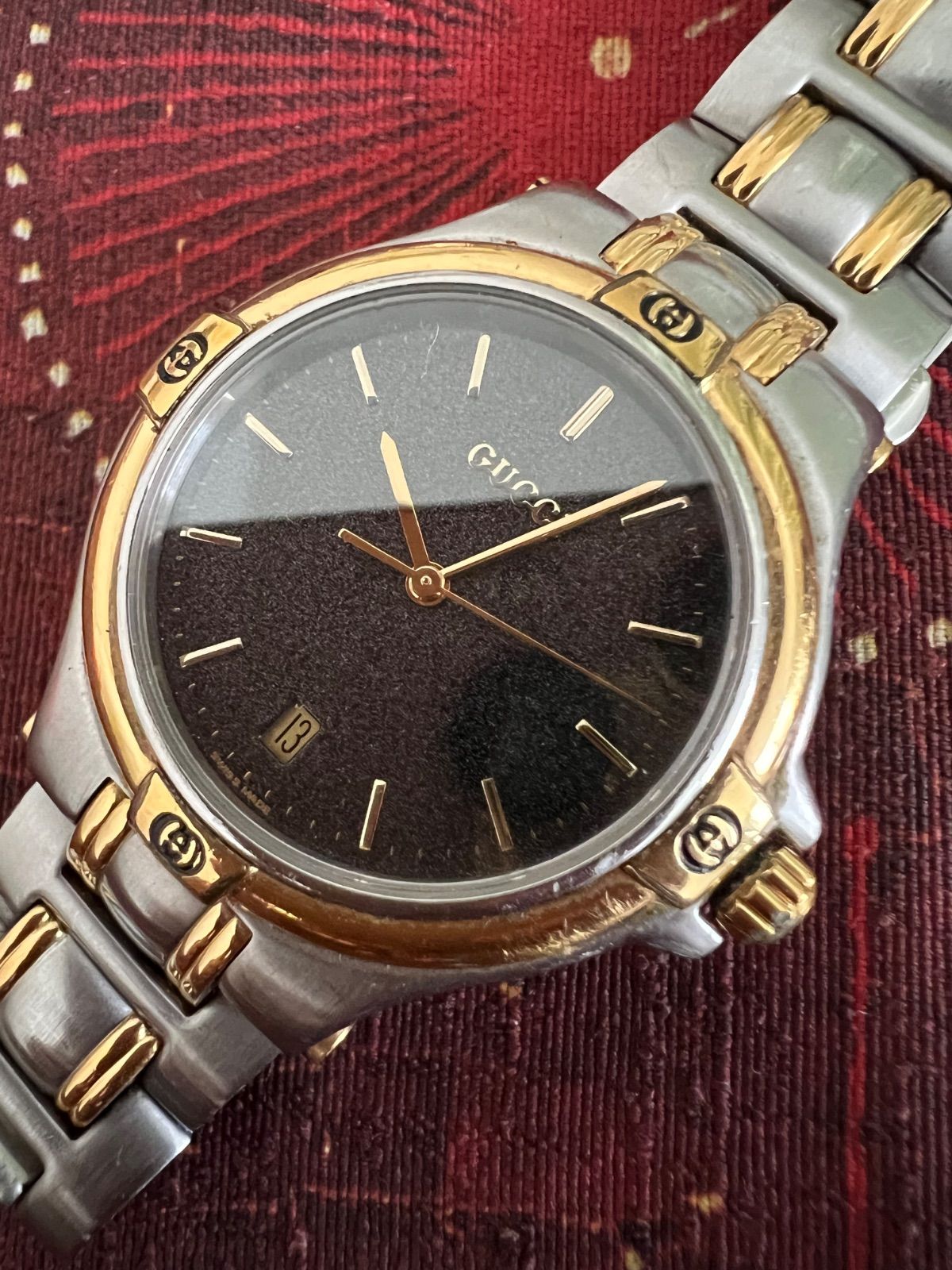 【稼働品】メンズ　グッチ GUCCI　9040M。 クオーツ グッチ GUCCI☆9040M☆クオーツ☆稼働品☆メンズ☆コンビ - メルカリ