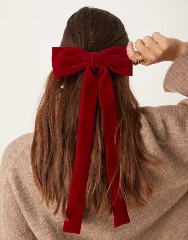 ベックサンダーガード レディース アクセサリー ヘアアクセサリー ベルベット Becksondergaard velvet long hair bow RED レッド