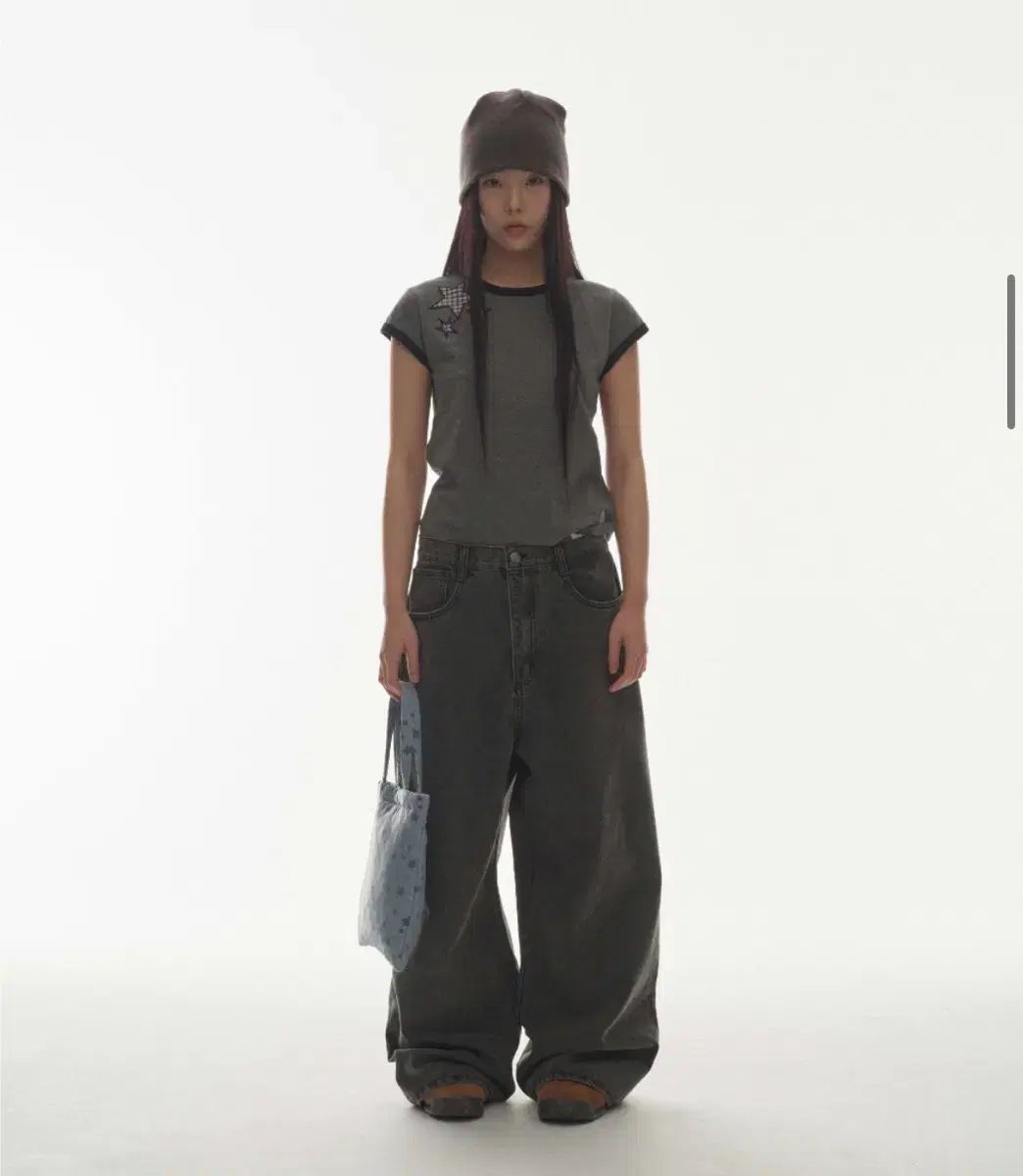 ISSEY MIYAKE W STITCH DENIM PANTS BLACK