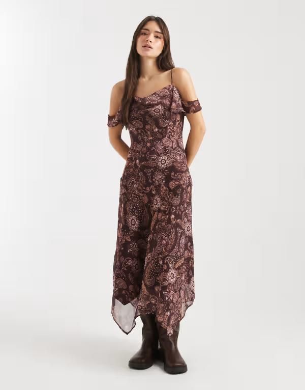 ミスセルフフリッジ レディース トップス ワンピース マキシ Misselfridge cowl neck maxi dress in paisley