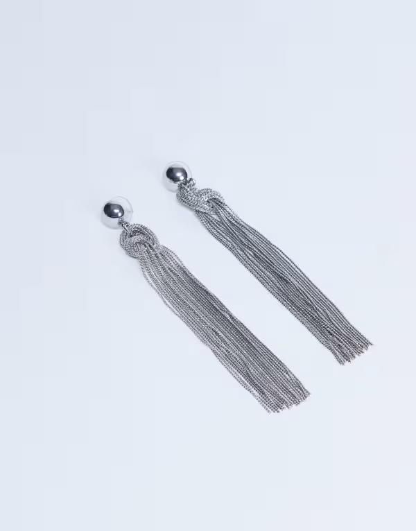 トップショップ レディース アクセサリー ピアス・イヤリング Topshop Perl tassel earrings tone SILVER シルバー