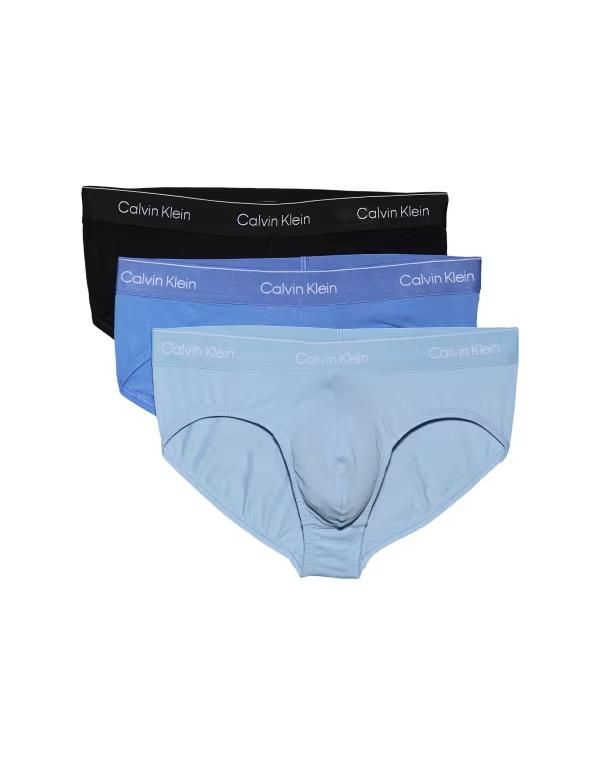 カルバンクライン メンズ アンダーウェア ブリーフパンツ コットン Calvin Klein Icon Cotton Stretch 3 pack hip briefsblue BLACK GLACIER BLU ブラック