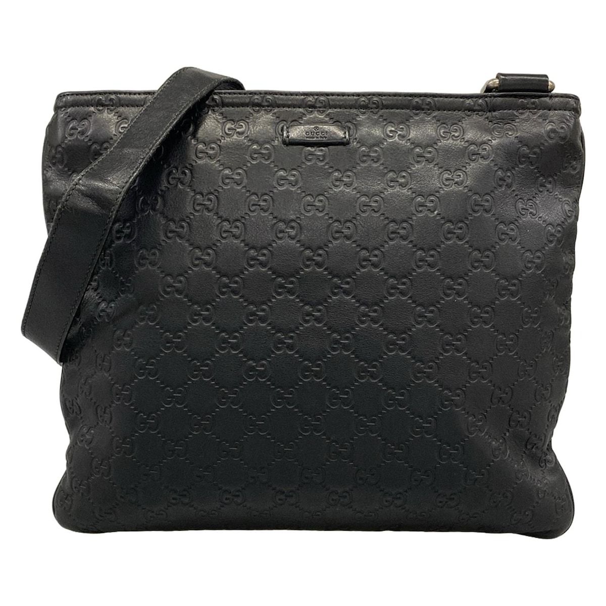 GUCCI(グッチ) ショルダーバッグ シマライン 201446 黒 レザー