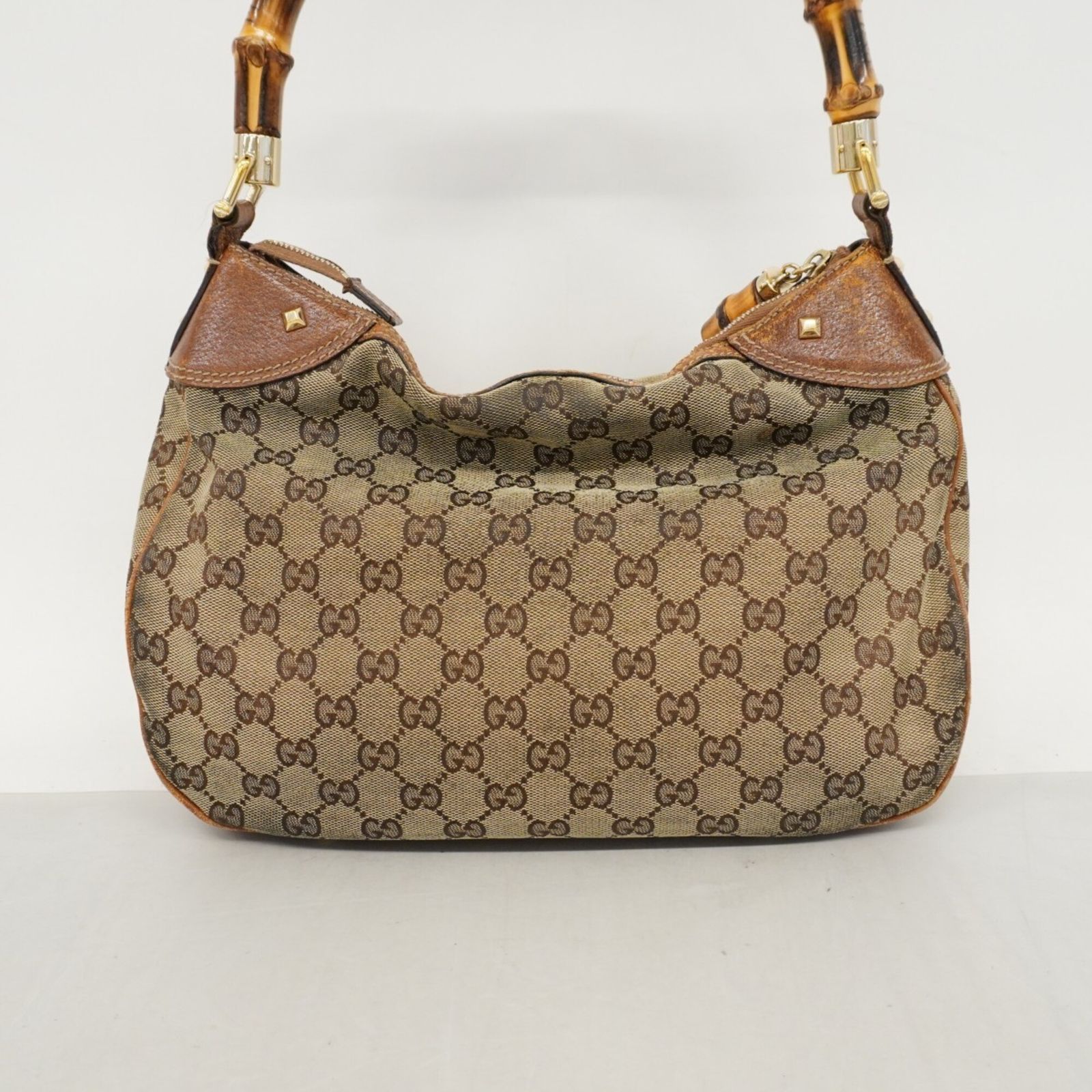 GUCCI ハンドバッグ ブラウン キャンバス グッチ(Gucci) グッチ ハンドバッグ GGキャンバス バンブー 137383