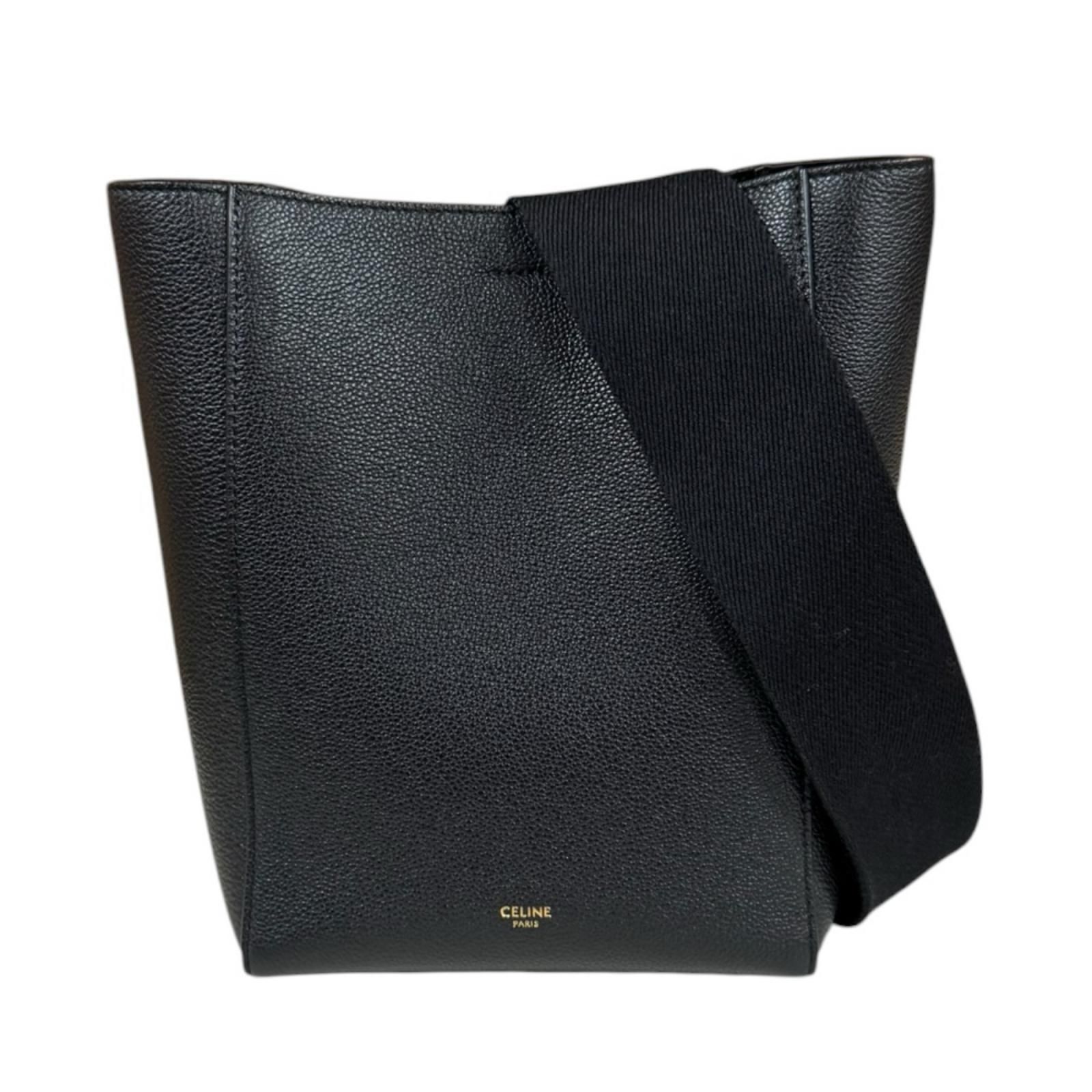 セリーヌ サングルバケット スモール ショルダーバッグ レザー 189303AH4 ブラック レディース CELINE 中古 セリーヌ