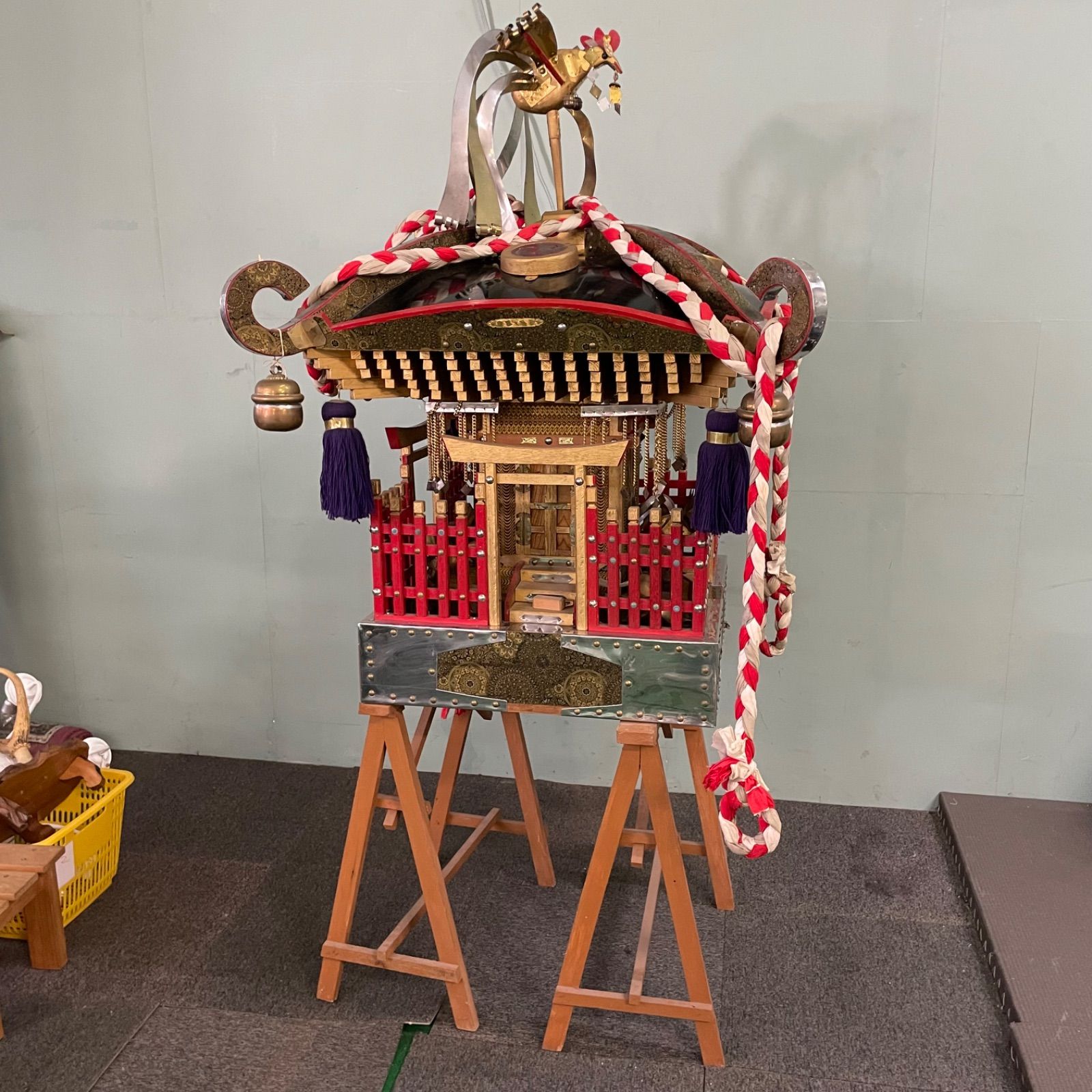 ♭ 送料込み 神輿 御輿 台座付き おみこし 子供みこし 子供用 お祭り 1F